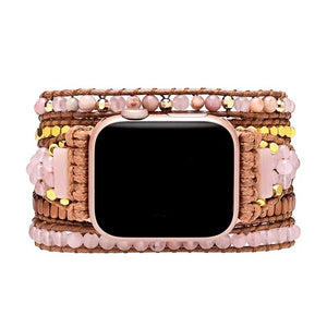 Suitable for Apple iwatch pink crystal watch strap